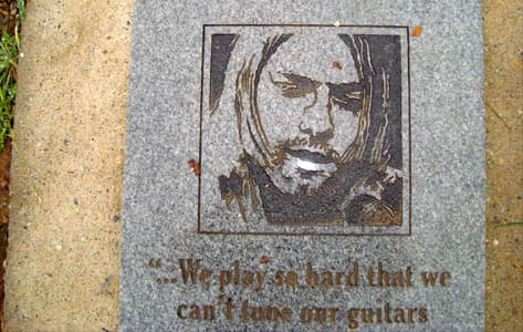 Placa de Kurt Cobain, nacido en la deprimida ciudad de Aberdeen